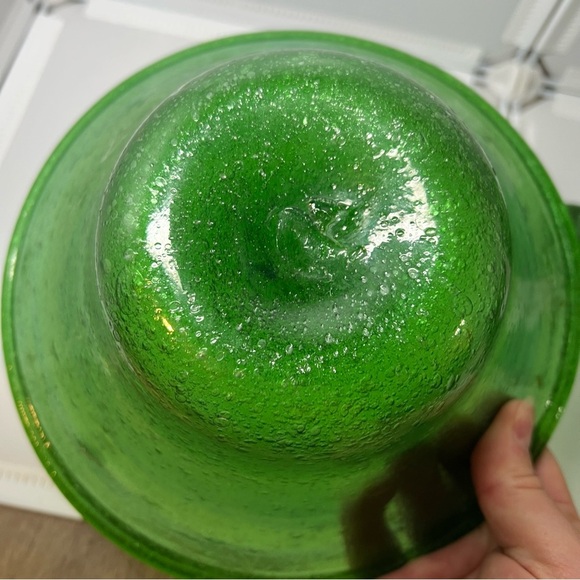 Vintage Green Herati Afghanistan Hand Blown Glass 3 Piece Dinnerware Rare - Picture 5 of 9